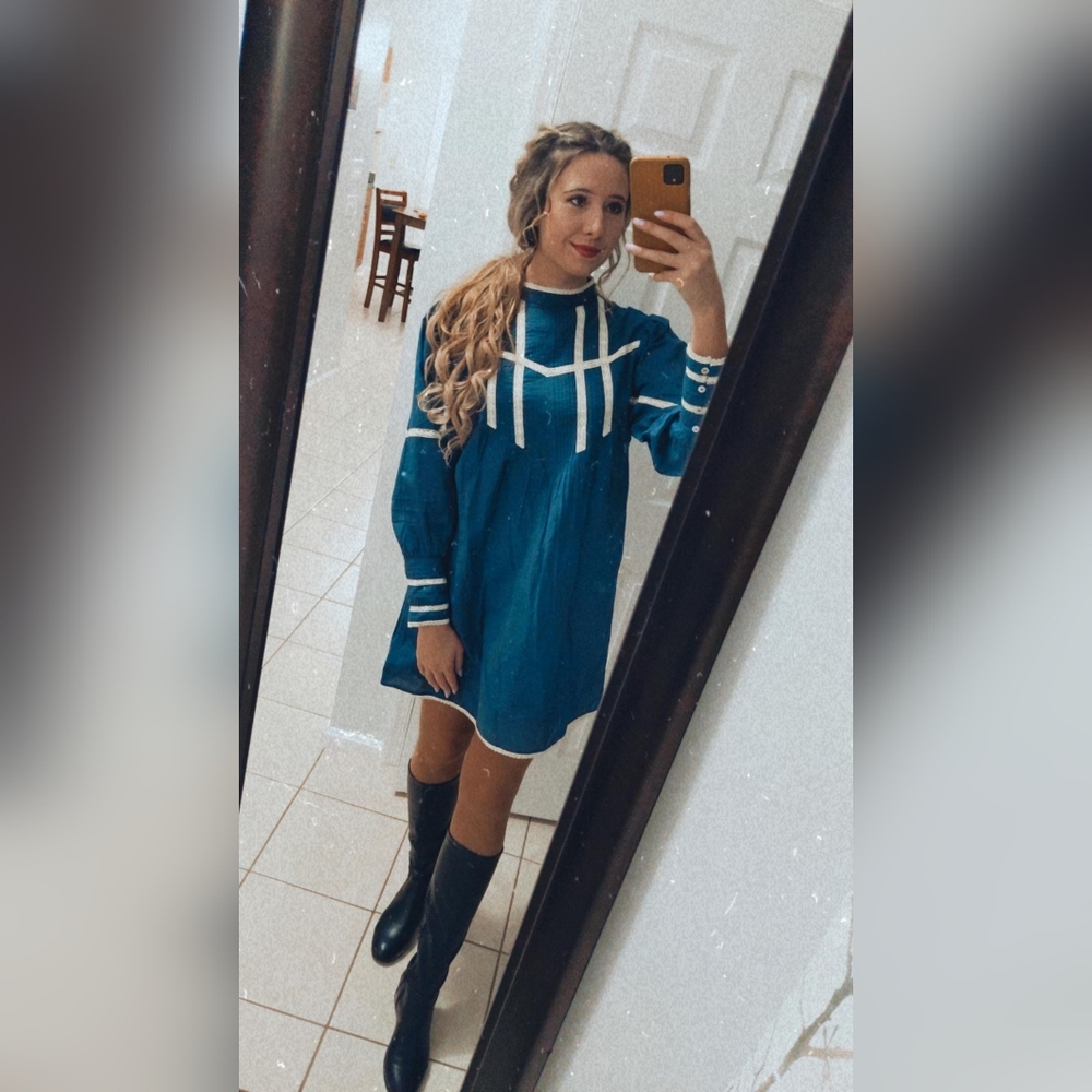 Bohme dark blue midi dress size small